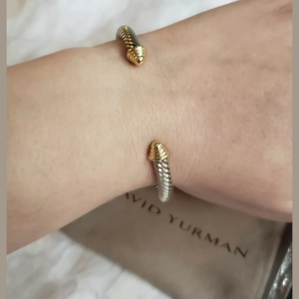 Cable Classics Bracelet with 14K Gold, 5mm